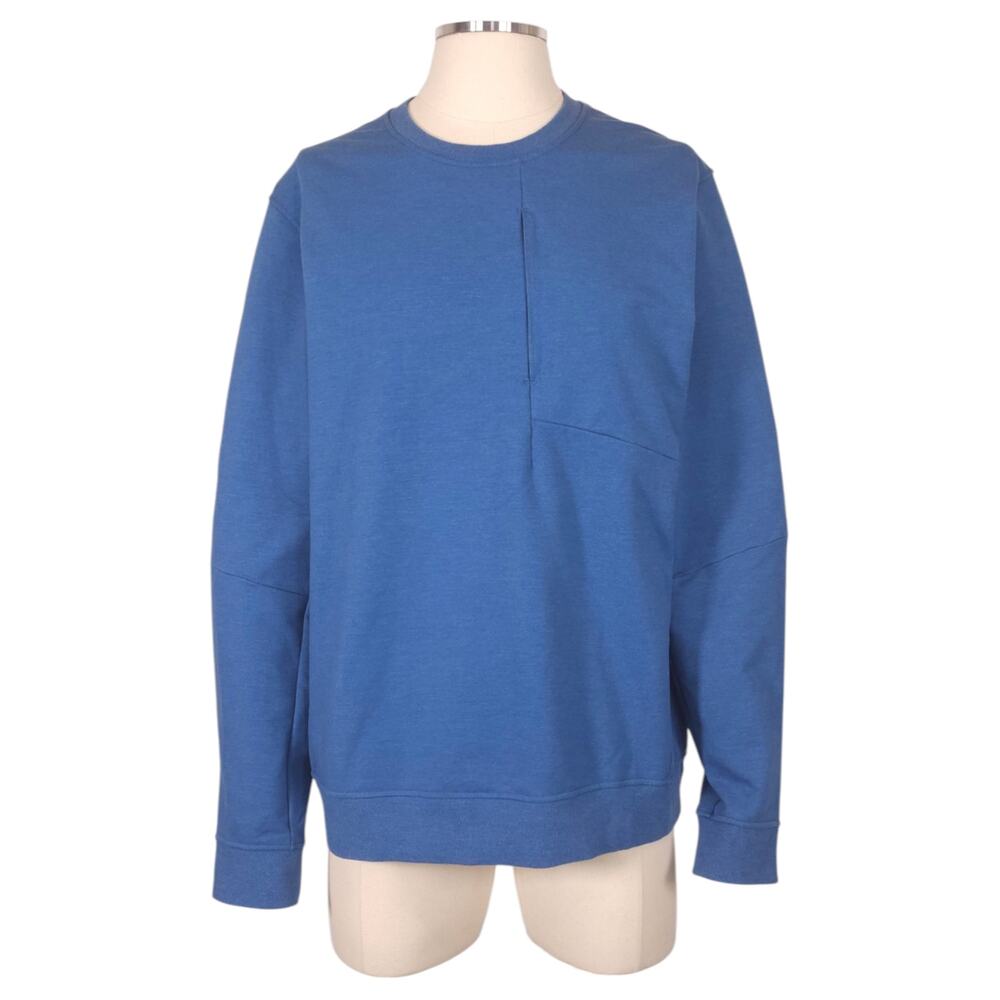 Lululemon City Sweat Crew Heathered Pewter Blue Sz Extra Large